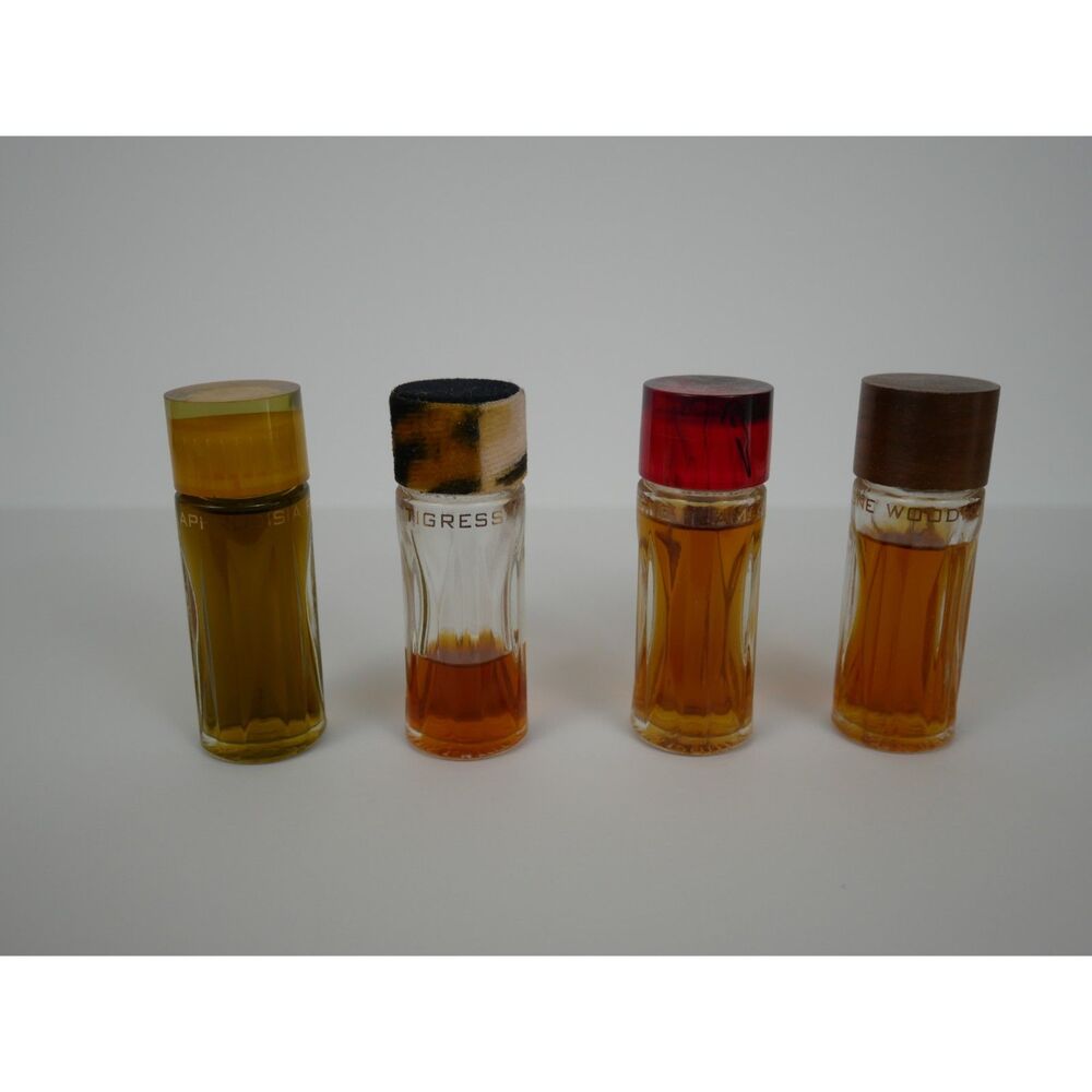 Vintage Faberge Perfume Bottle Lot of 4 Collector Display Not for Use